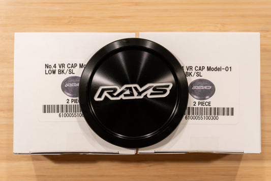 RAYS Volk Racing Model-01 VR Center Cap (No.4) - Black BK/Silver SL (4 pcs)