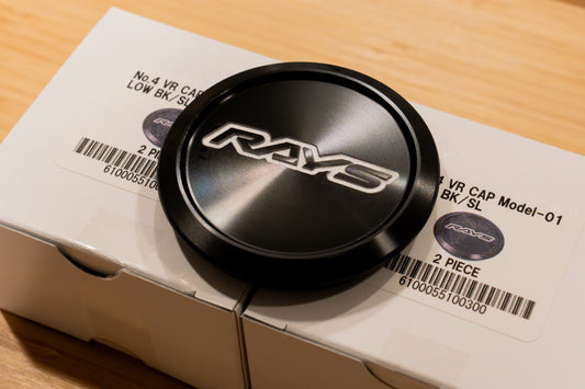 RAYS Volk Racing Model-01 VR Center Cap (No.4) - Black BK/Silver SL (4 pcs)