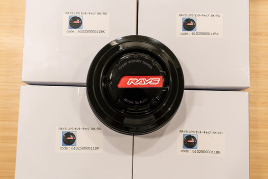 RAYS 4x4 LPS Center Cap (No.85) - 112mm bore - Black / Red (Set of 4)