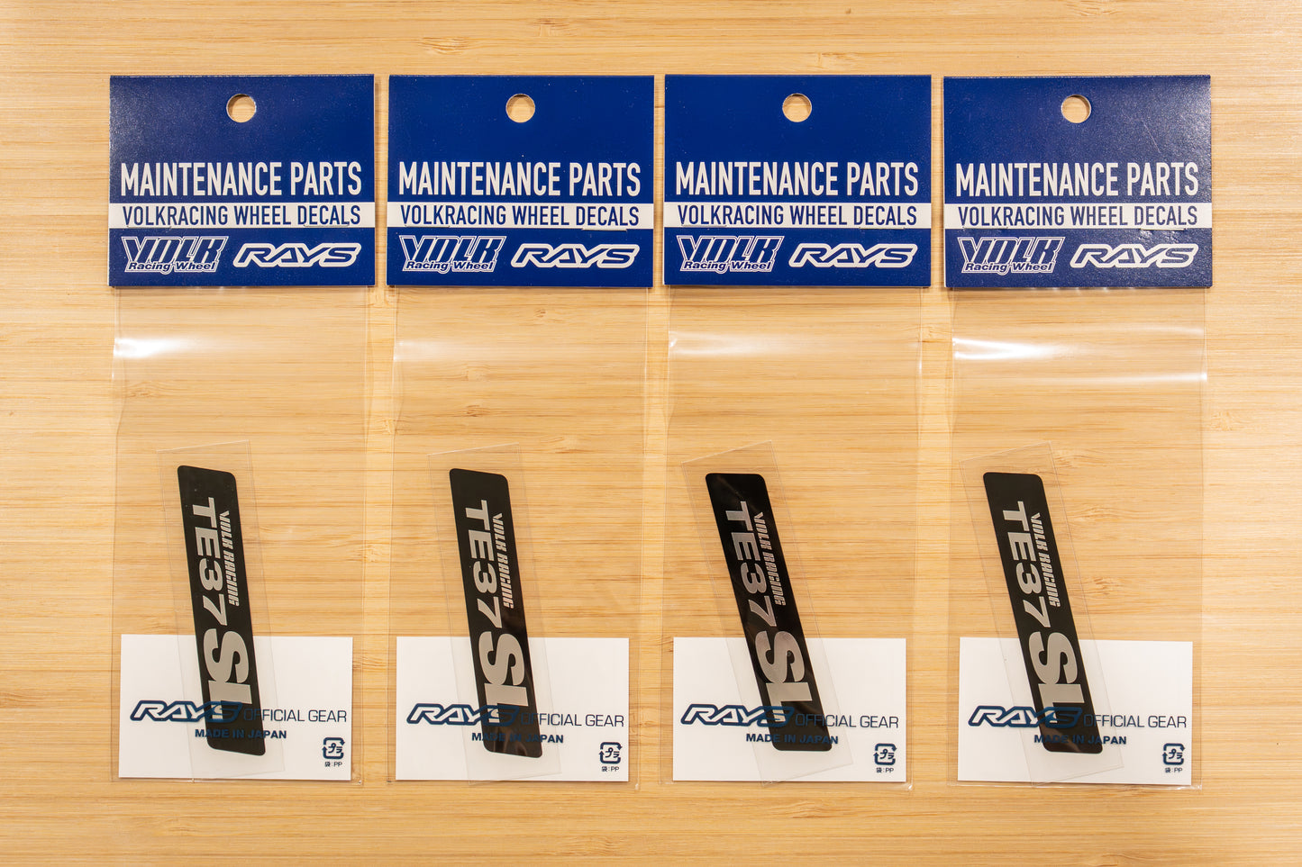 RAYS Volk Racing TE37SL Wheel Repair Rim Sticker - 17/18/19 Inch - Metal Black (4 pcs)