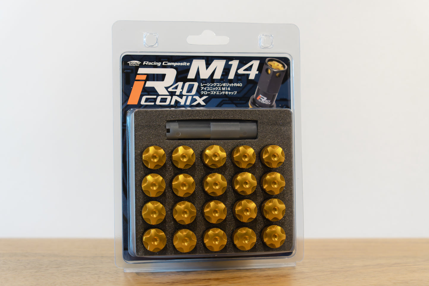 KYO-EI Racing Composite R40 iCONIX Aluminum Closed End Caps - M14x1.5 (20 caps)