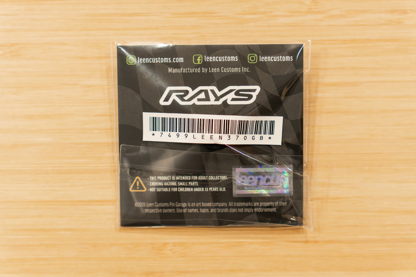 RAYS x Leen Customs TE37 30th Anniversary Pin Badge