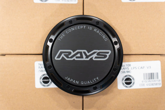 RAYS 4x4 LPS Center Cap V3 (No.108) - Semigloss Black SB / Black BK (4 pcs)