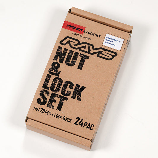 RAYS 19HEX Nut & Lock Set L33 - M14 x 1.5 - 24 Lug Set