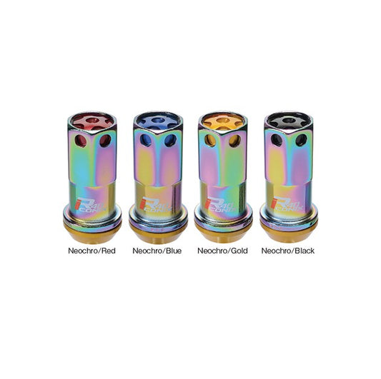 KYO-EI Racing Composite R40 iCONIX (Lock & Nut Set) (Aluminum Caps) - M14x1.5 - Neochrome Lugs (20 Lug Set)