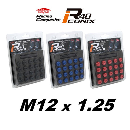 KYO-EI Racing Composite R40 iCONIX Aluminum Closed End Caps - M12x1.25 (20 caps)