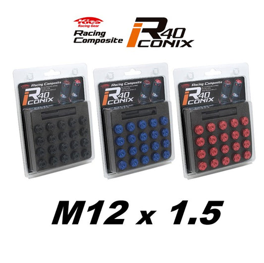 KYO-EI Racing Composite R40 iCONIX Aluminum Closed End Caps - M12x1.5 (20 caps)