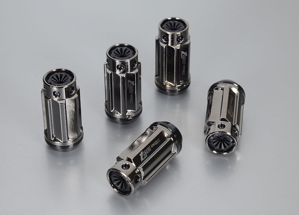 KYO-EI Project Kics BG7 Open End (Resin Cap) Nut Set - Glorious Black - M12