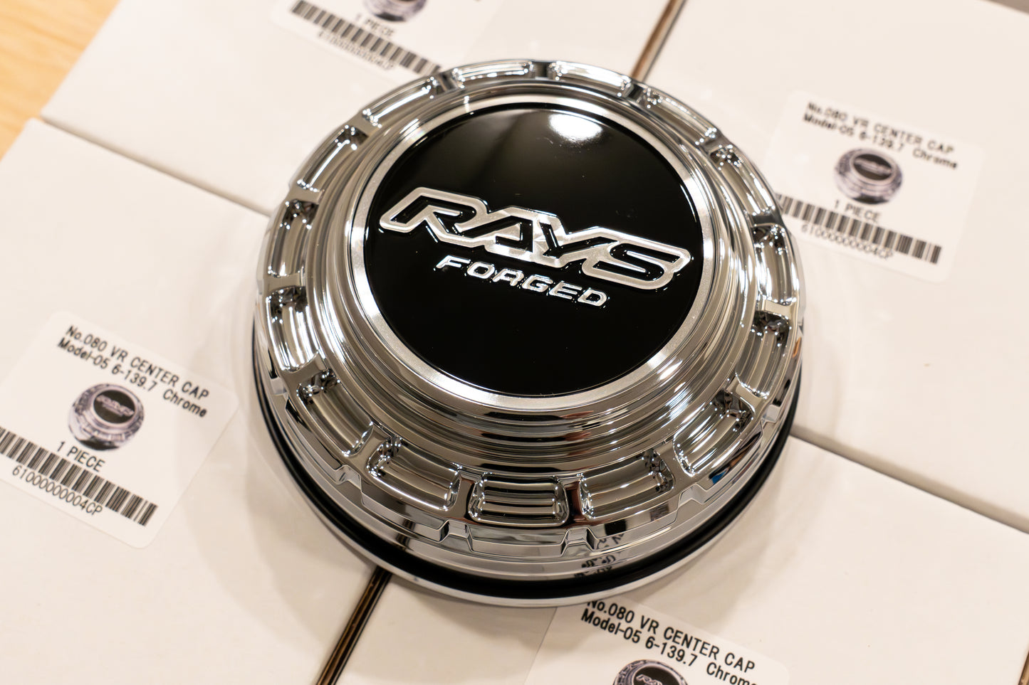 RAYS 4x4 VR Forged Center Cap Model-05 (No.80) - 112mm bore - Chrome (Set of 4)