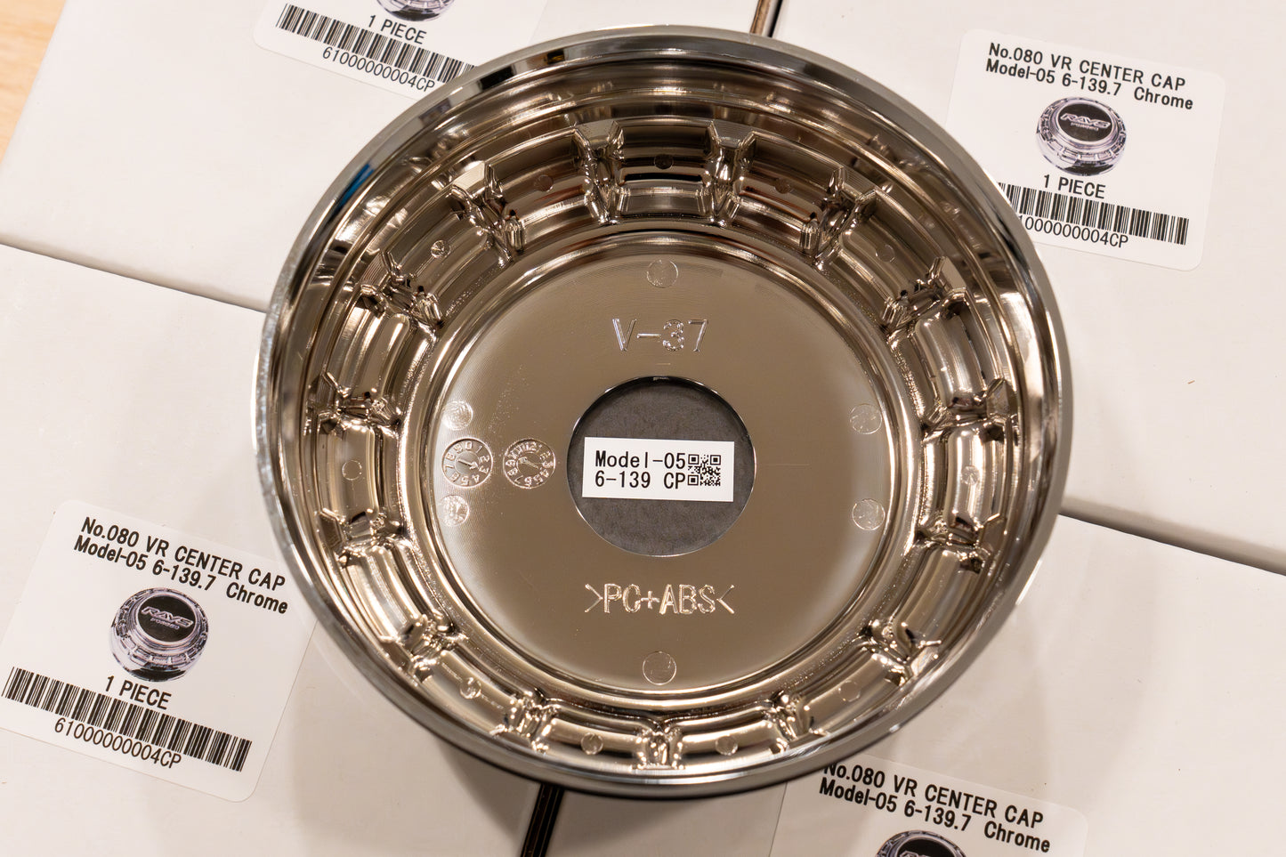 RAYS 4x4 VR Forged Center Cap Model-05 (No.80) - 112mm bore - Chrome (Set of 4)