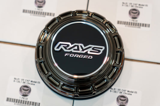 RAYS 4x4 VR Forged Center Cap Model-05 (No.81) 112mm bore - Black Chrome (4 pcs)
