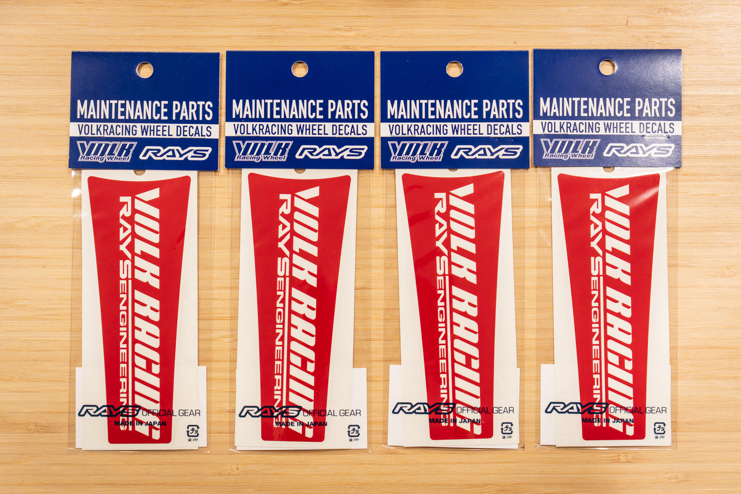 RAYS Volk Racing TE37SL Wheel Repair Spoke Sticker - 19 Inch - Red (4 pcs)