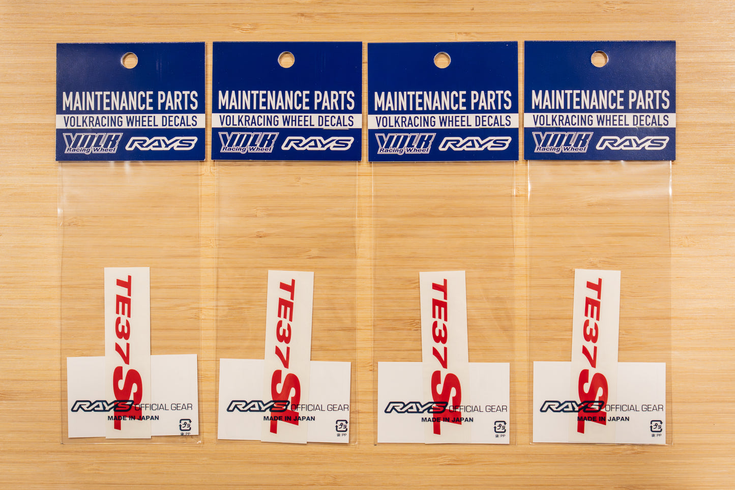 RAYS Volk Racing TE37SL Wheel Repair Rim Sticker - 17/18/19 Inch - Red (4 pcs)