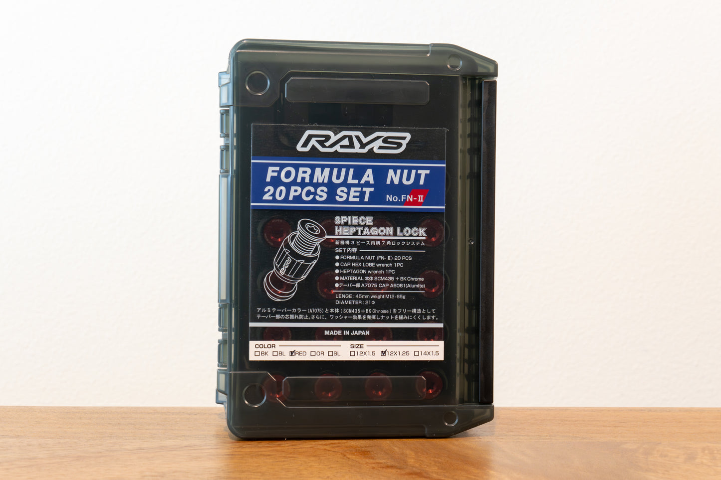 RAYS Formula Nut Set L45 (FN-II) - M12 x 1.25 - 20 Lug Set