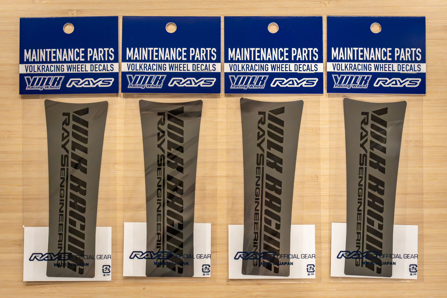 RAYS Volk Racing TE37SL Wheel Repair Spoke Sticker - 17/18 Inch - Metal Black (4 pcs)