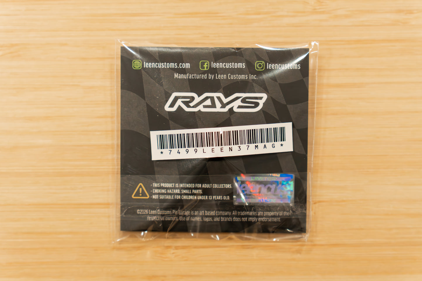 RAYS x Leen Customs TE37 30th Anniversary Pin Badge