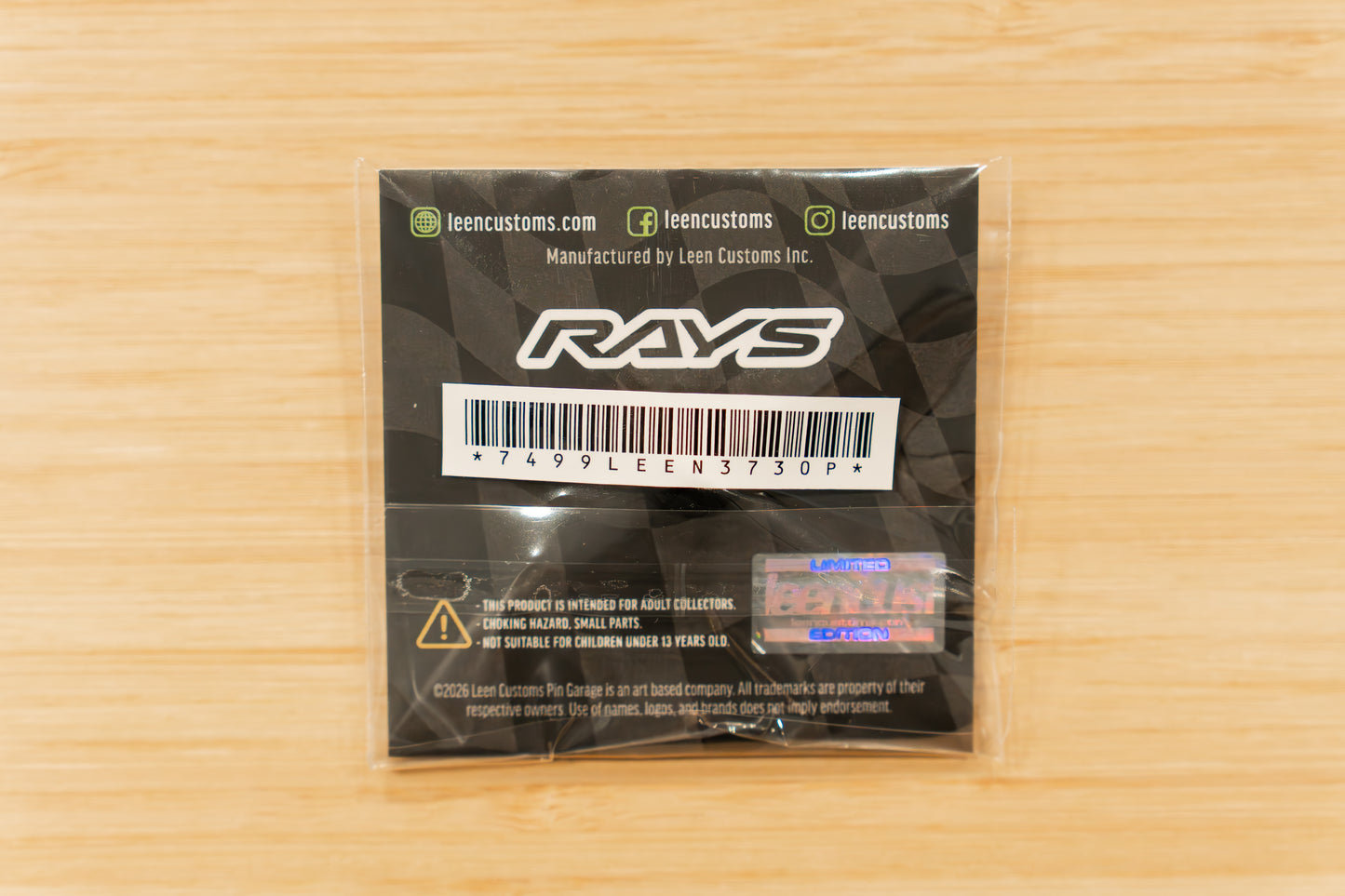 RAYS x Leen Customs TE37 30th Anniversary Pin Badge