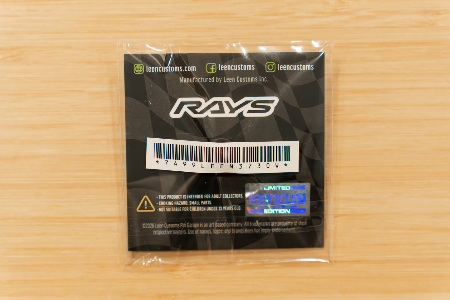 RAYS x Leen Customs TE37 30th Anniversary Pin Badge