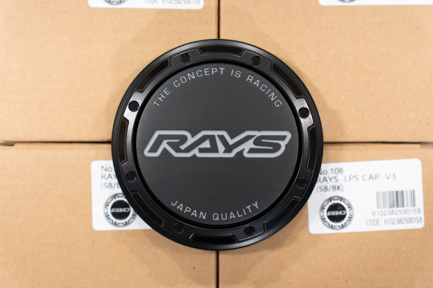 RAYS 4x4 LPS Center Cap V3 (No.108) - Semigloss Black SB / Black BK (4 pcs)