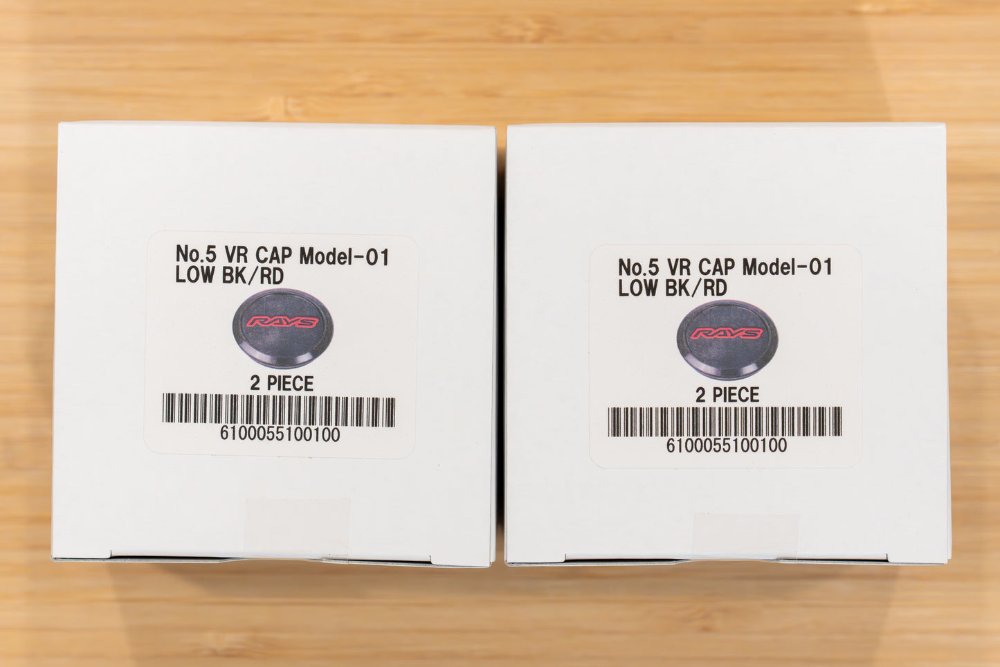 RAYS Volk Racing Model-01 VR Center Cap (No.5) - Black BK/Red RD (4 pcs)