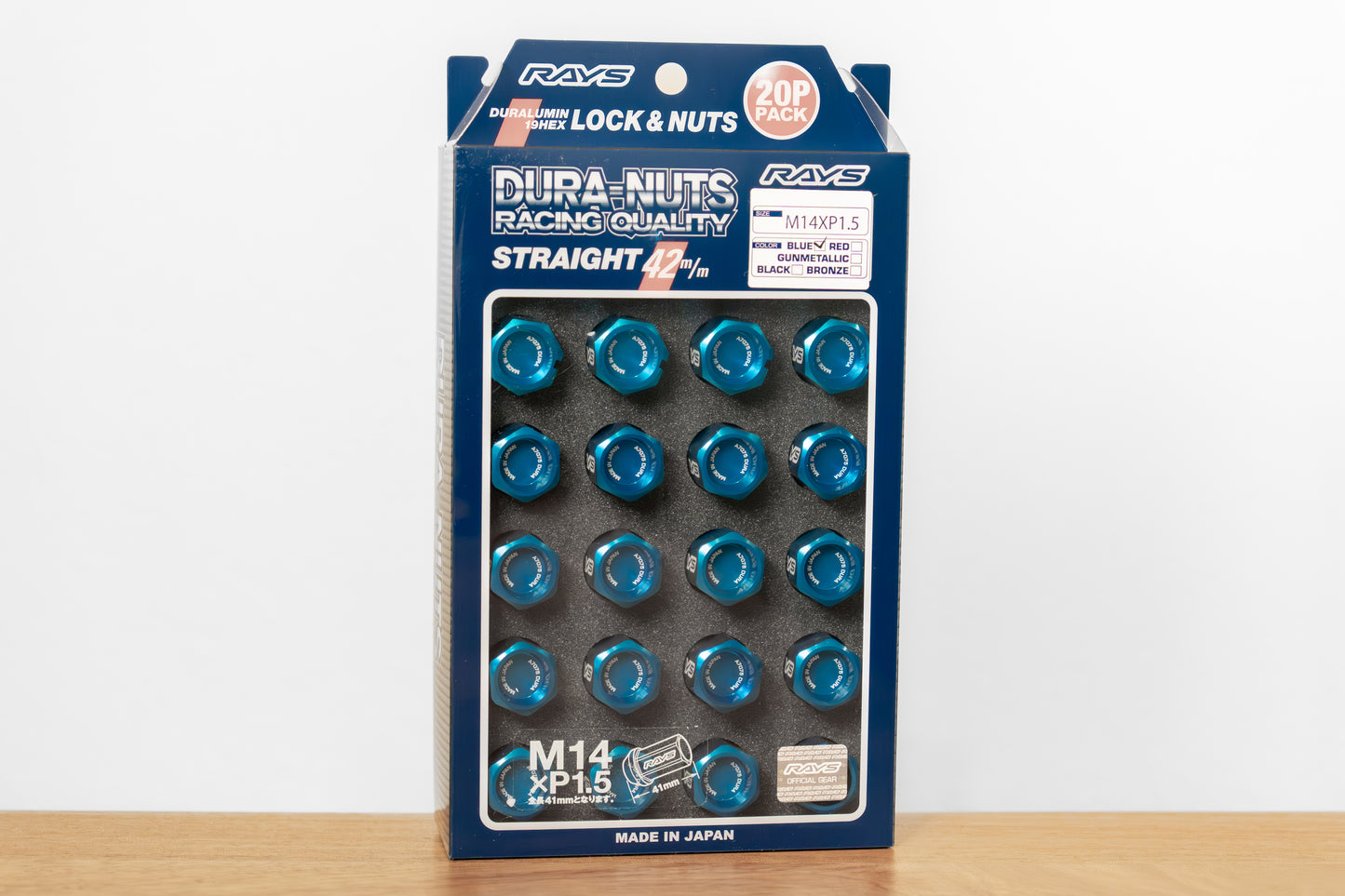 RAYS Dura-Nut L42 Straight Type for 5H - M14 x 1.5 - 20 Lug Set
