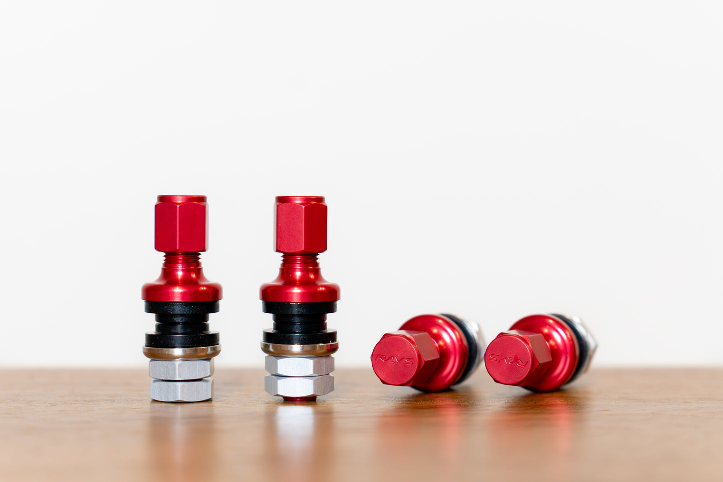 RAYS Inside Aluminum Air Valve (No.58) Anodized - RED