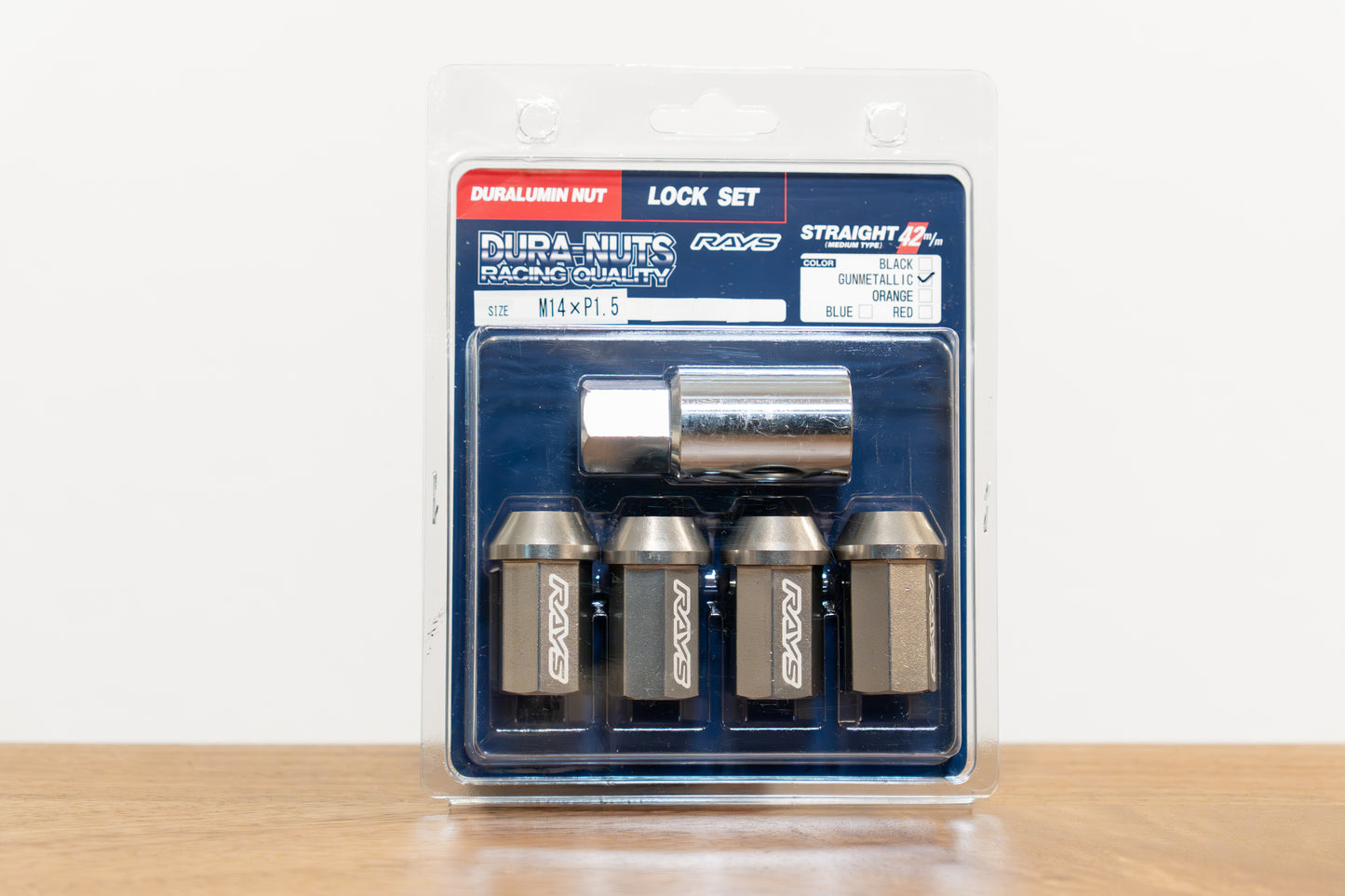 RAYS Dura-Nut L42 Lock 4pc Set - M14 x 1.5 - (4 Lug Set)