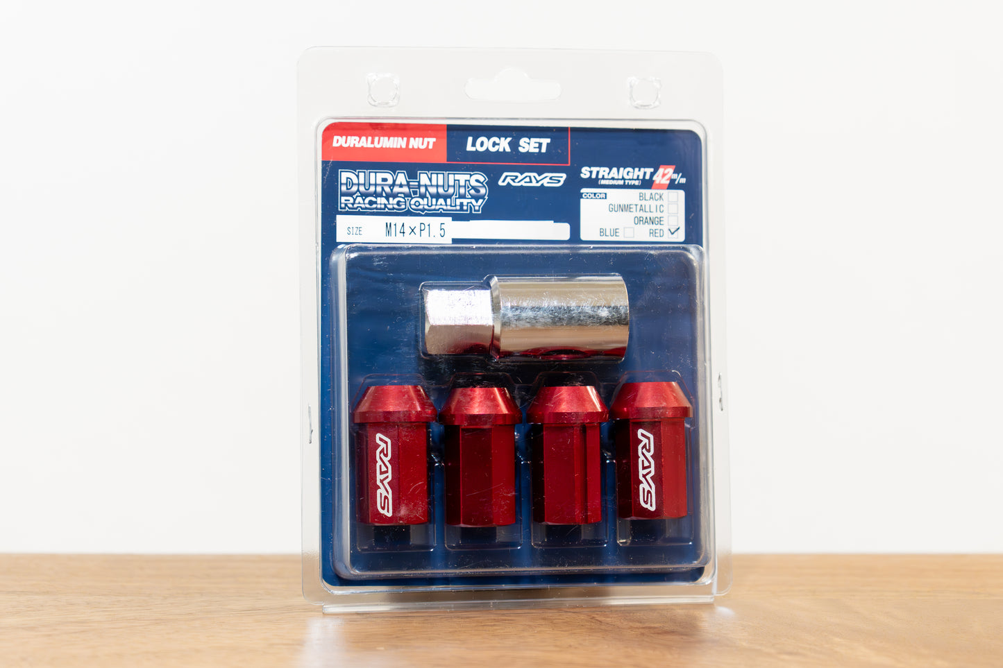 RAYS Dura-Nut L42 Lock 4pc Set - M14 x 1.5 - (4 Lug Set)