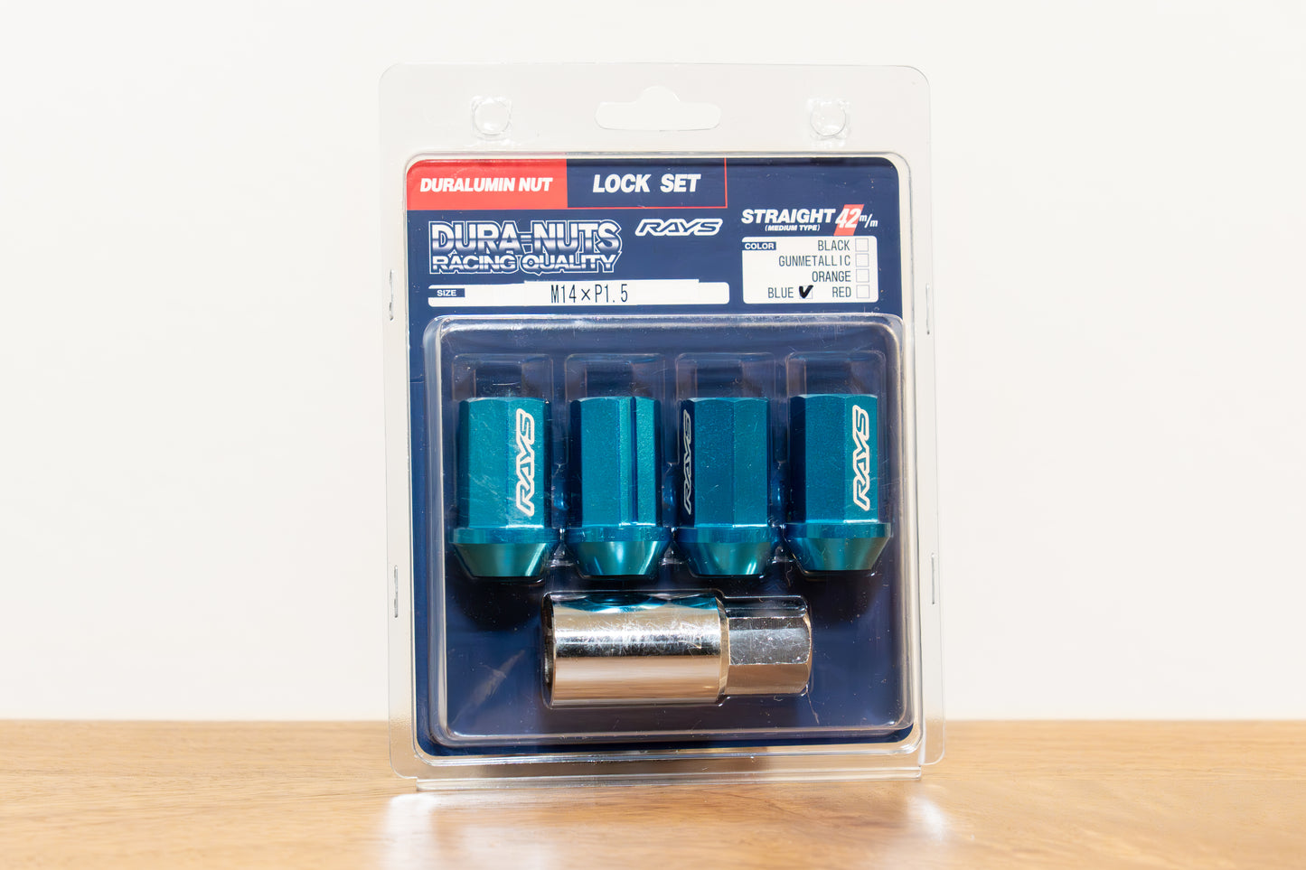 RAYS Dura-Nut L42 Lock 4pc Set - M14 x 1.5 - (4 Lug Set)
