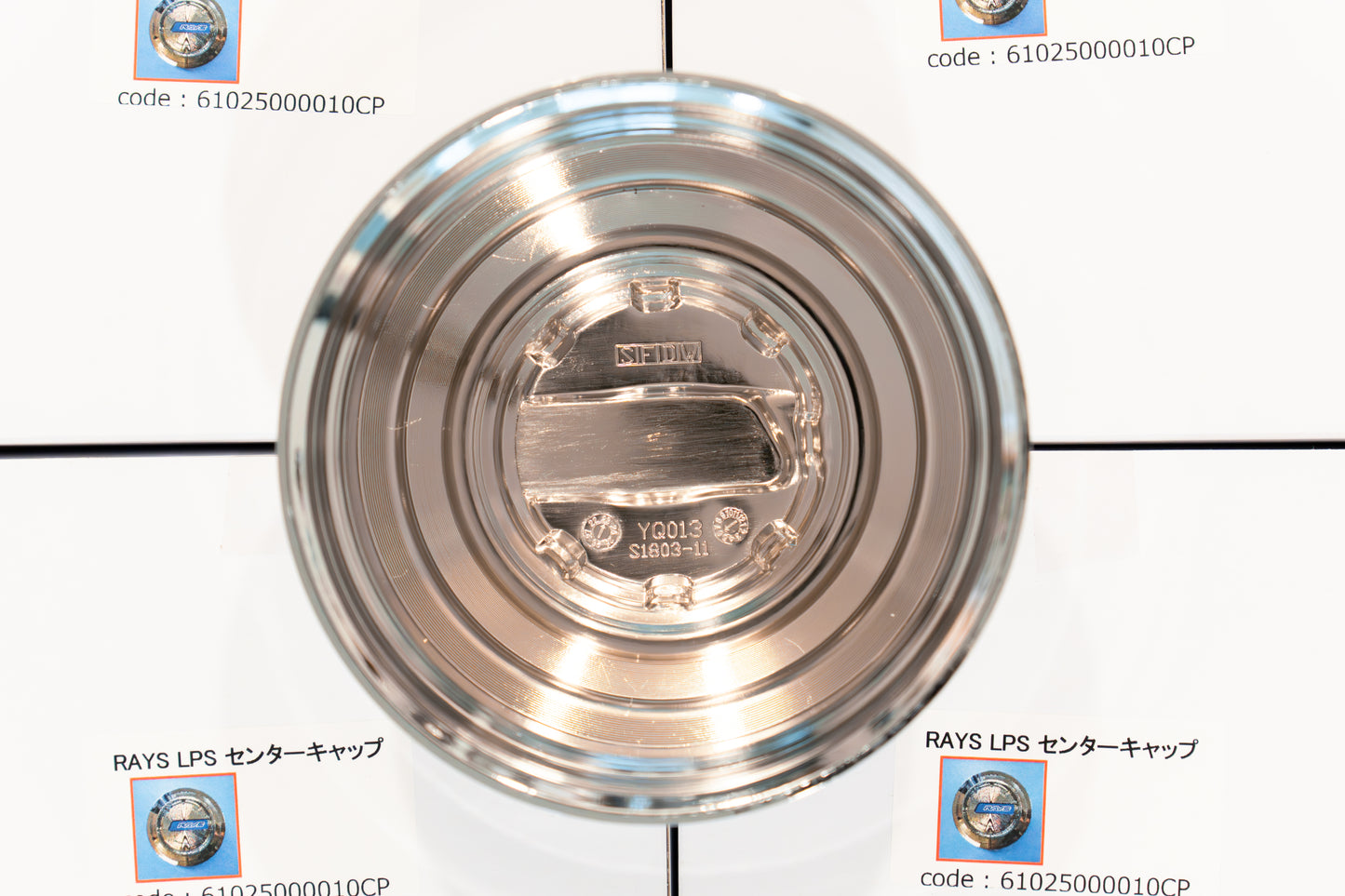 RAYS 4x4 LPS Center Cap (No.86) - 112mm bore - Chrome / Blue BL (Set of 4)
