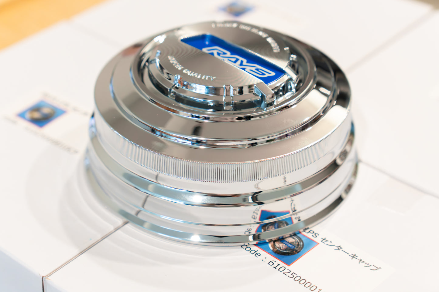 RAYS 4x4 LPS Center Cap (No.86) - 112mm bore - Chrome / Blue BL (Set of 4)