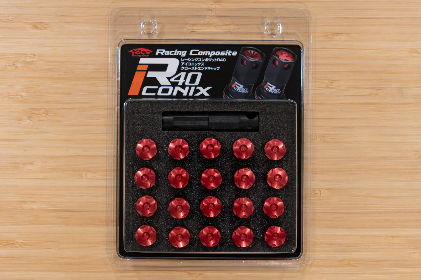 KYO-EI Racing Composite R40 iCONIX Aluminum Closed End Caps - M12x1.25 (20 caps)