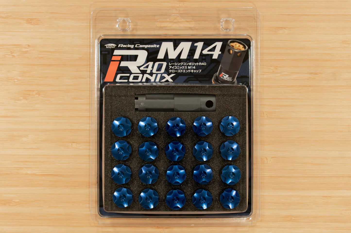 KYO-EI Racing Composite R40 iCONIX Aluminum Closed End Caps - M14x1.5 (20 caps)
