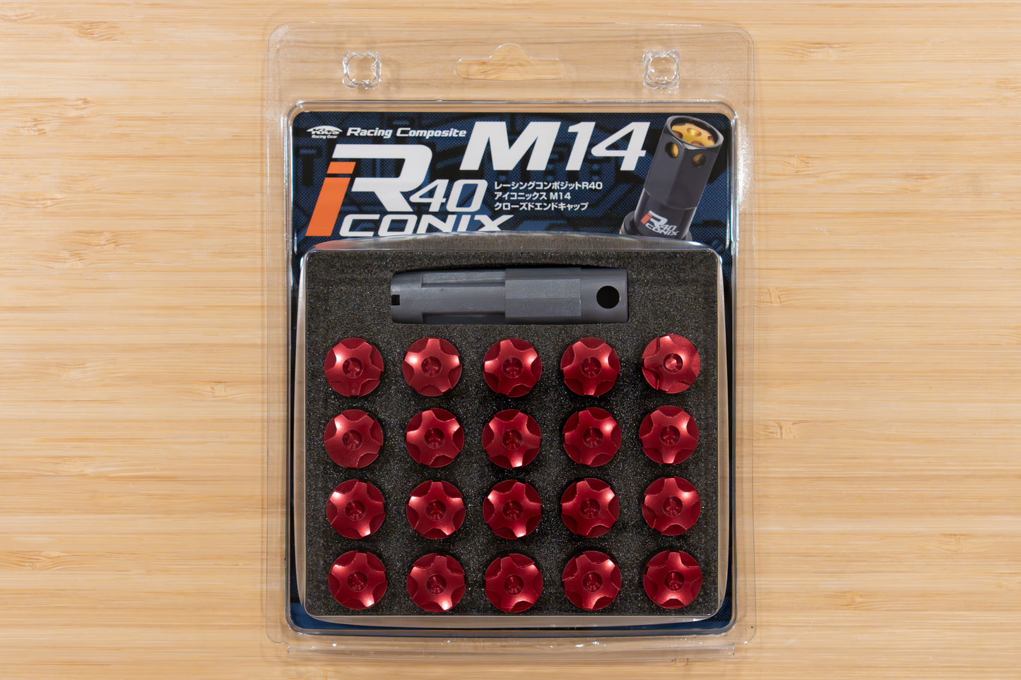 KYO-EI Racing Composite R40 iCONIX Aluminum Closed End Caps - M14x1.5 (20 caps)