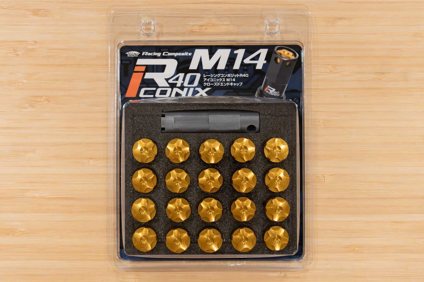 KYO-EI Racing Composite R40 iCONIX Aluminum Closed End Caps - M14x1.5 (20 caps)