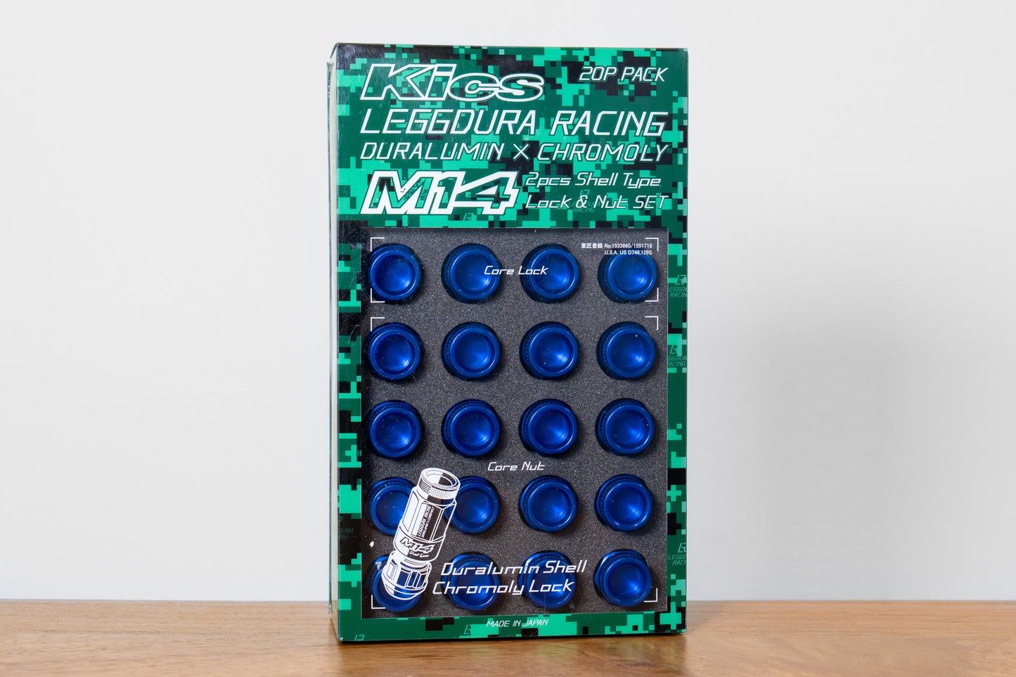 KYO-EI Project Kics Leggdura Racing L54 2pcs Shell Type  - M14x1.5 - 20 Lug Set
