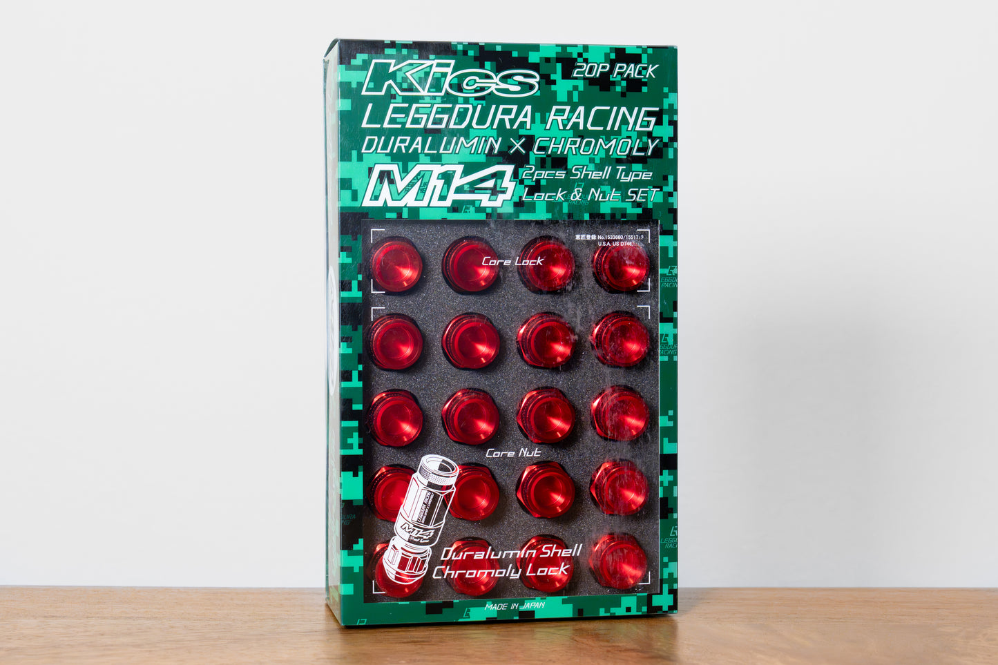 KYO-EI Project Kics Leggdura Racing L54 2pcs Shell Type  - M14x1.5 - 20 Lug Set