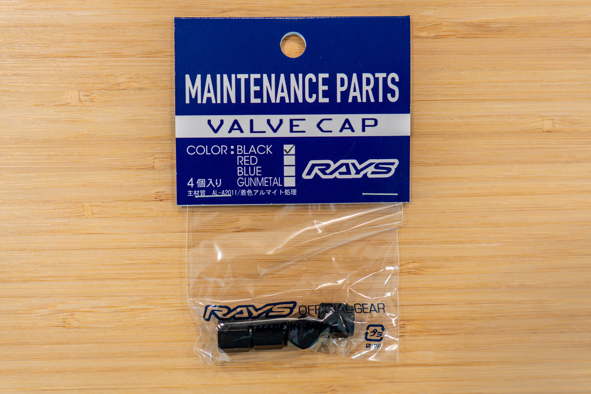 Genuine RAYS Aluminum Air Valve Cap Black