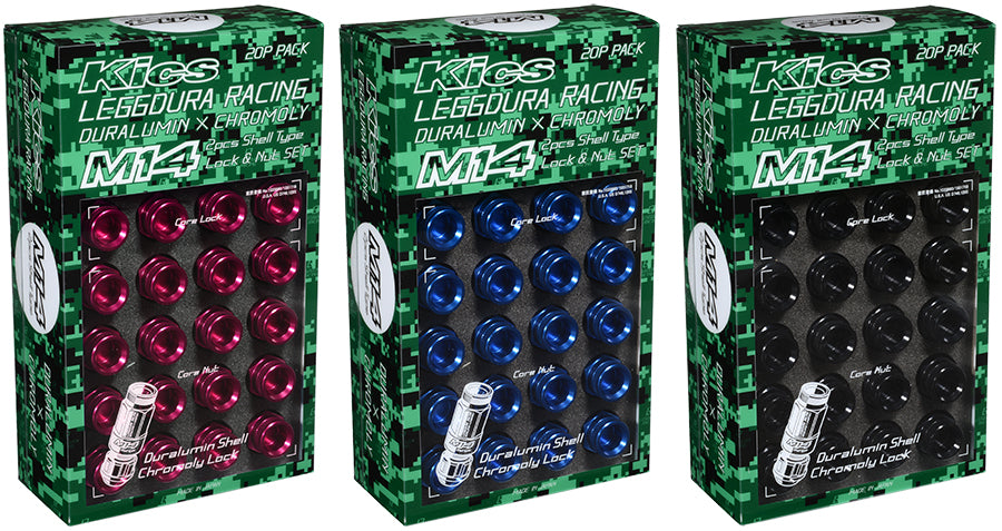 KYO-EI Project Kics Leggdura Racing L54 2pcs Shell Type  - M14x1.5 - 20 Lug Set