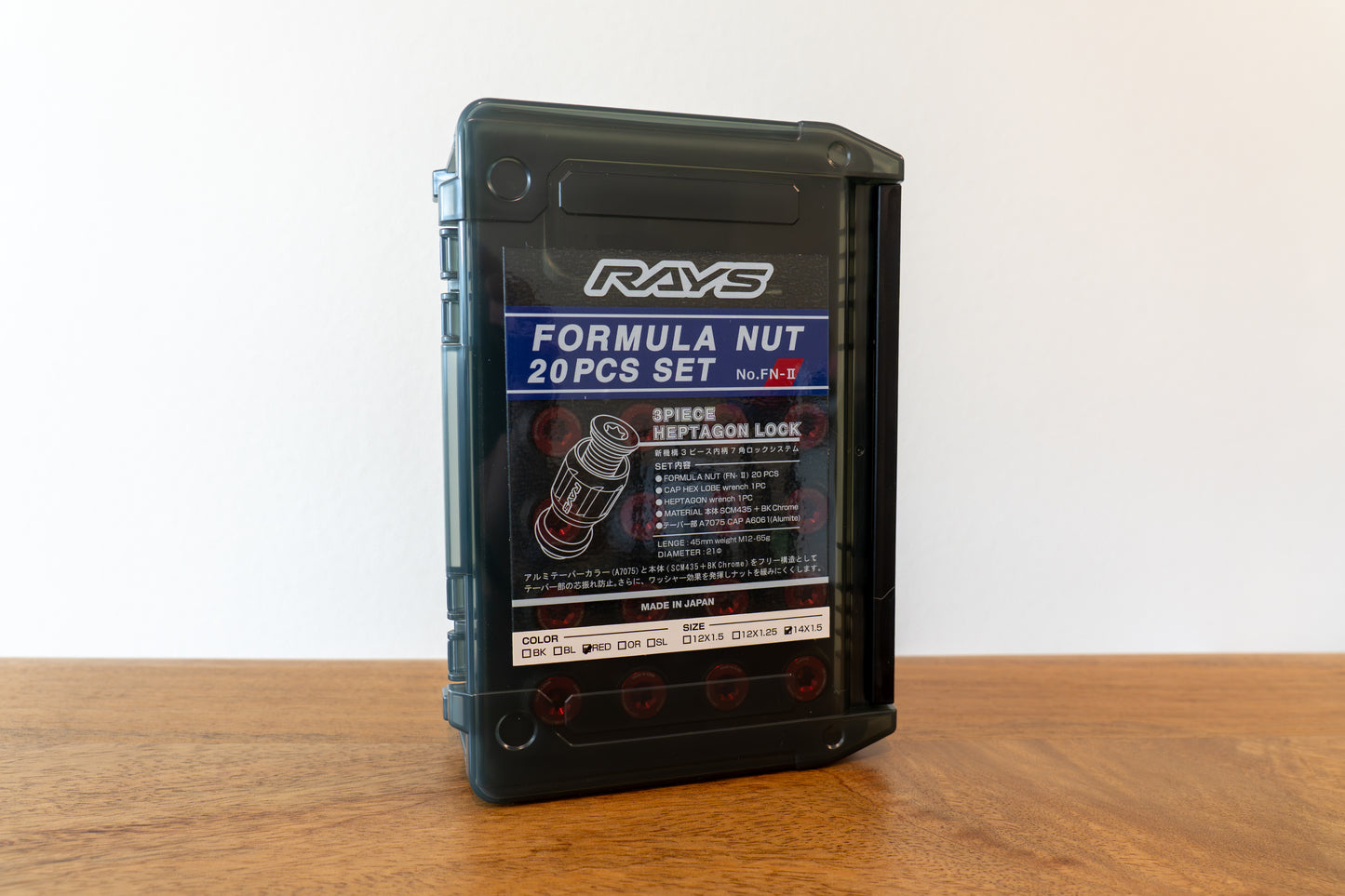 RAYS Formula Nut Set L45 (FN-II) - M14 x 1.5 - 20 Lug Set