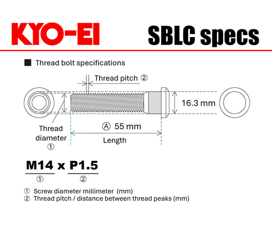 KYO-EI Extended Hub Bolt (SBLC) - M14x1.5