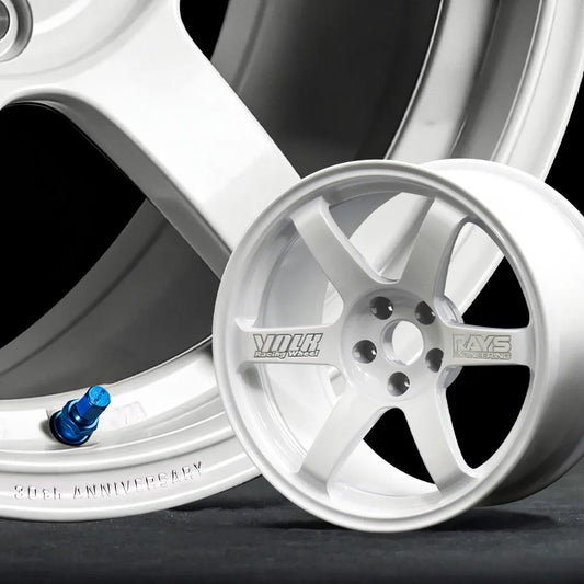 RAYS Official Gear, Volk Racing TE37 30th Anniversary Machining, 1/4 Scale Model Wheel - WHITE