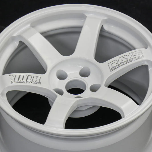 RAYS Official Gear, Volk Racing TE37 30th Anniversary Machining, 1/4 Scale Model Wheel - WHITE