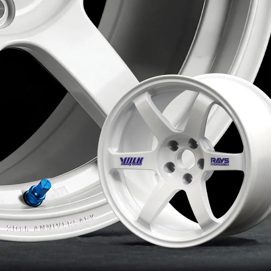 RAYS Official Gear, Volk Racing TE37 30th Anniversary Sticker, 1/4 Scale Model Wheel - WHITE