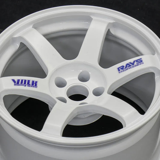 RAYS Official Gear, Volk Racing TE37 30th Anniversary Sticker, 1/4 Scale Model Wheel - WHITE