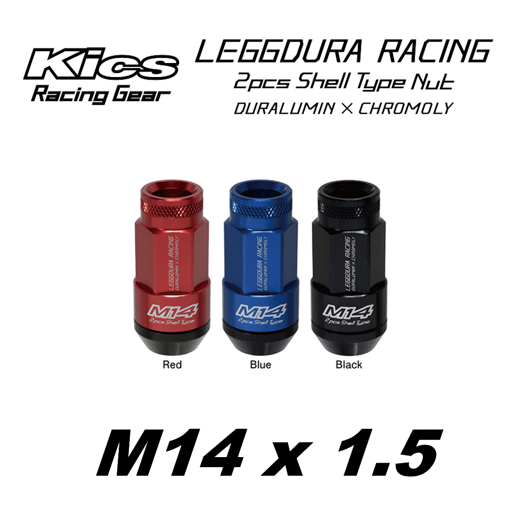 KYO-EI Project Kics Leggdura Racing L54 2pcs Shell Type  - M14x1.5 - 20 Lug Set